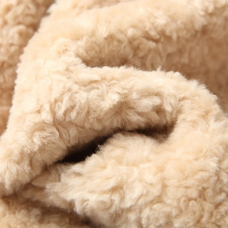 2018 New Girls Winter Real Fur Coat One Lamb Long Paragraph L Collar Sheep Shearing Thick Warm Slim Jacket LE333 | Женская одежда