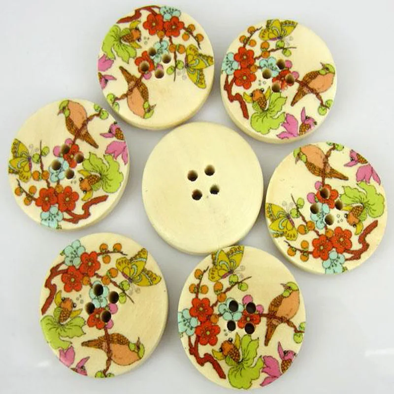 30 шт. деревянные разноцветные пуговицы с 4 отверстиями 3 0 см|paintings philippines|buttonpainting
