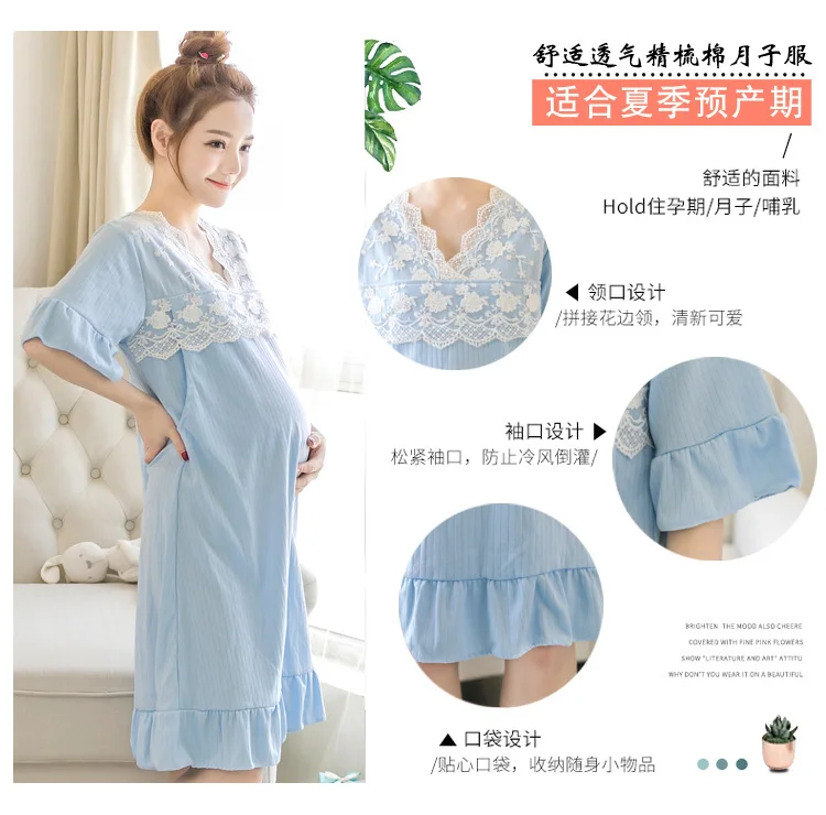 Big Size Maternity Nursing Nightdress Summer for Pregnant Women dress Pregnancy Pajamas Breast Feeding Nightgown Dress