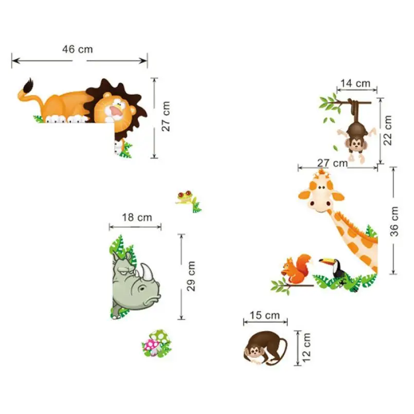 2019 мультфильм животных дети детский сад домашний декор настенные наклейки на