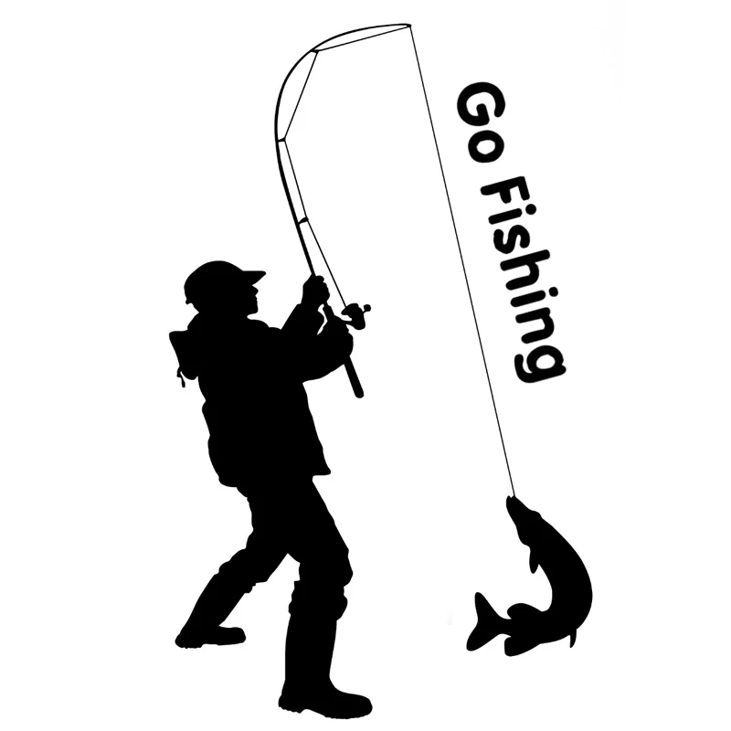 

30cm Go Fishing Fashion Decor Car-Styling Car Sticker Vinyl Decal 6ZF-010