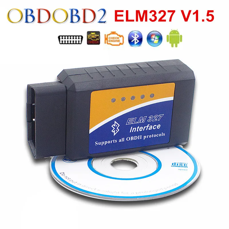 Новейший автомобильный диагностический сканер ELM327 Bluetooth OBDII V2.1 ELM 327 CAN BUS для Android