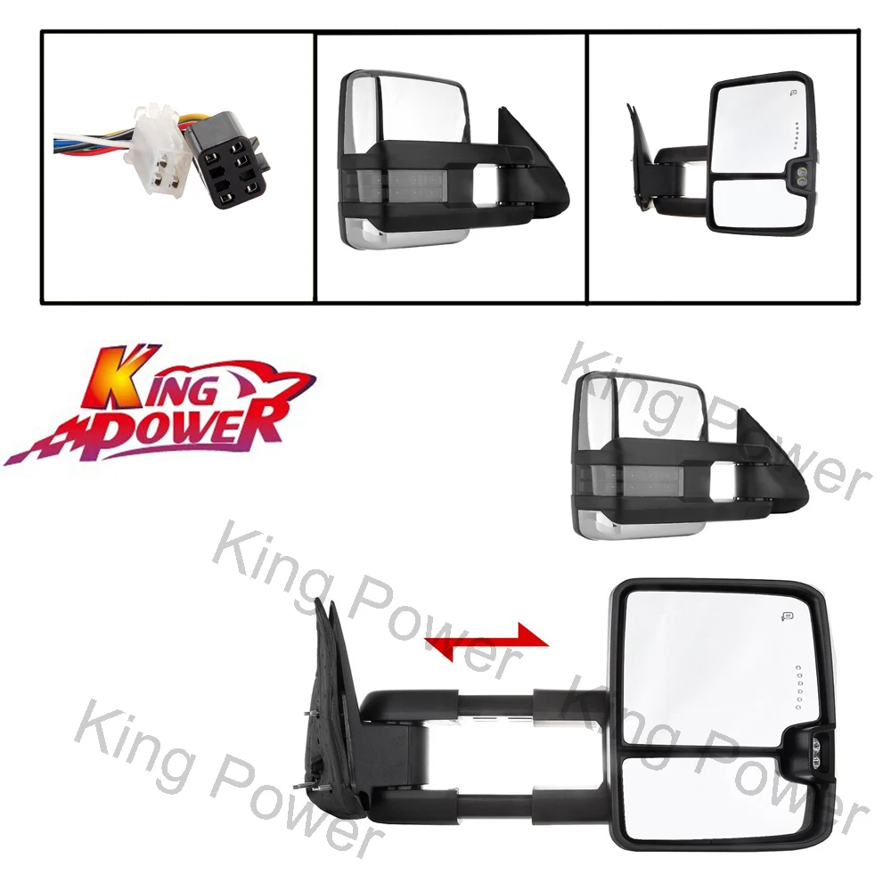 Бесплатная доставка KP King Way Pair буксировочные зеркала сигнал теплового зазора