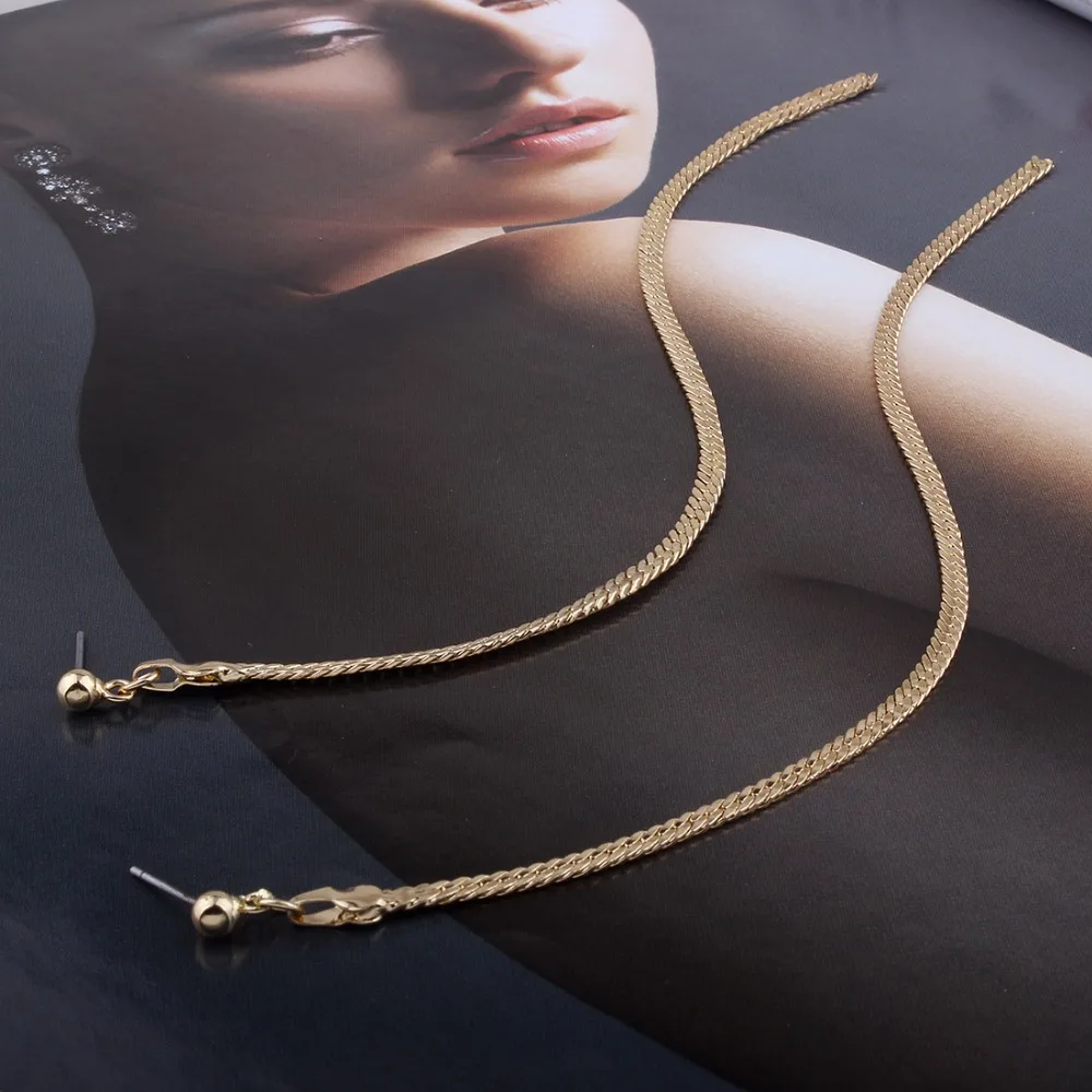 Элегантные длинные цепочки простая цепь очарование уха ювелирные изделия