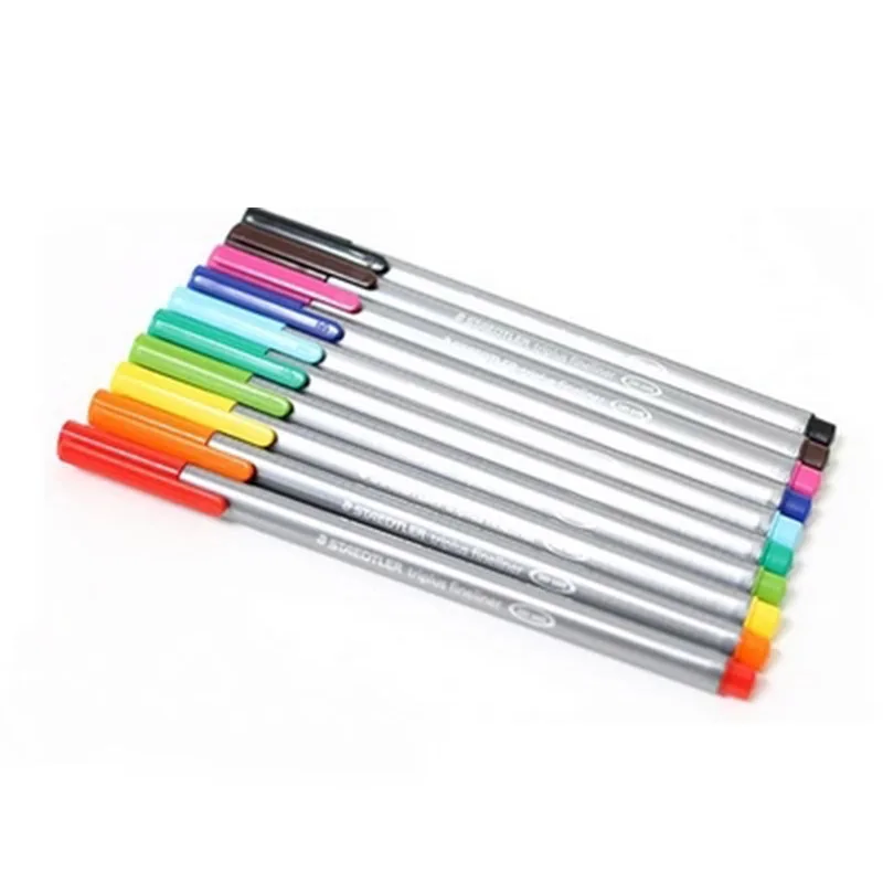 Набор ручек для рисования Staedtler 334SB Triplus Fineliner 0 3 мм 10 цветов графический дизайн