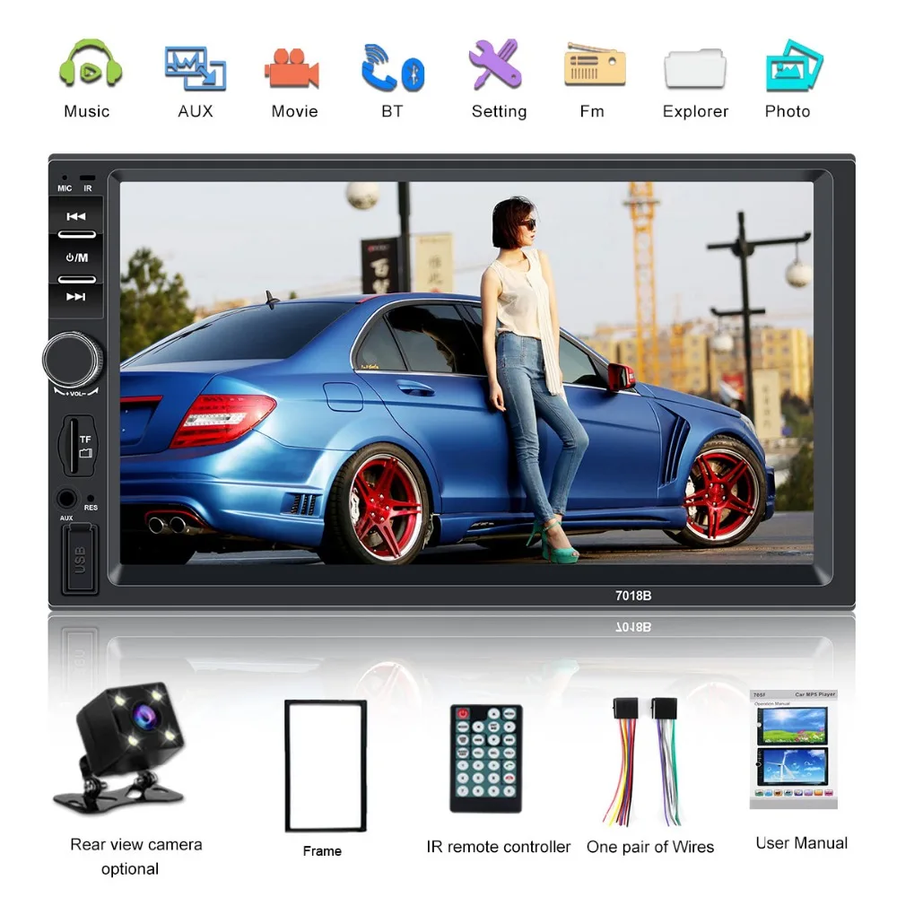2 din автомобильное радио coche рекордер плеер HD 7 &quotАвторадио 2din oto teypleri сенсорный