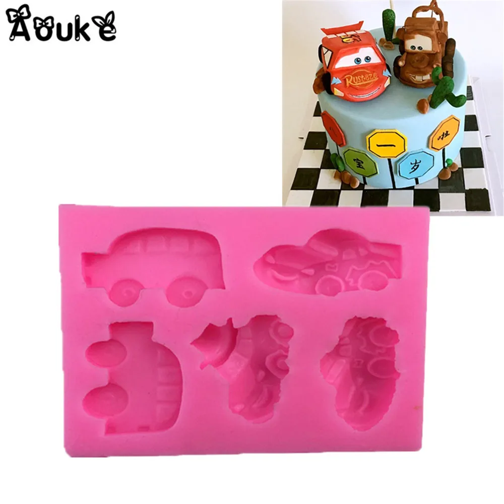

3D Car Shape Cake Silicone Mold Embossed Fondant Molds Chocolate Candy Biscuits Moulds DIY Wedding Decoration Baking Tools X073