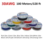 Электрический провод 100 млот UL1007 30AWG 10 цветов, кабельная линия из ПВХ, луженая медь, провод PCB, сертификация UL, изолированный светодиодный кабель