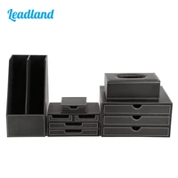 5 pcsset office desk set includes paper tray stationery desktop organizer storage box tissue holder desk ashtray t24h