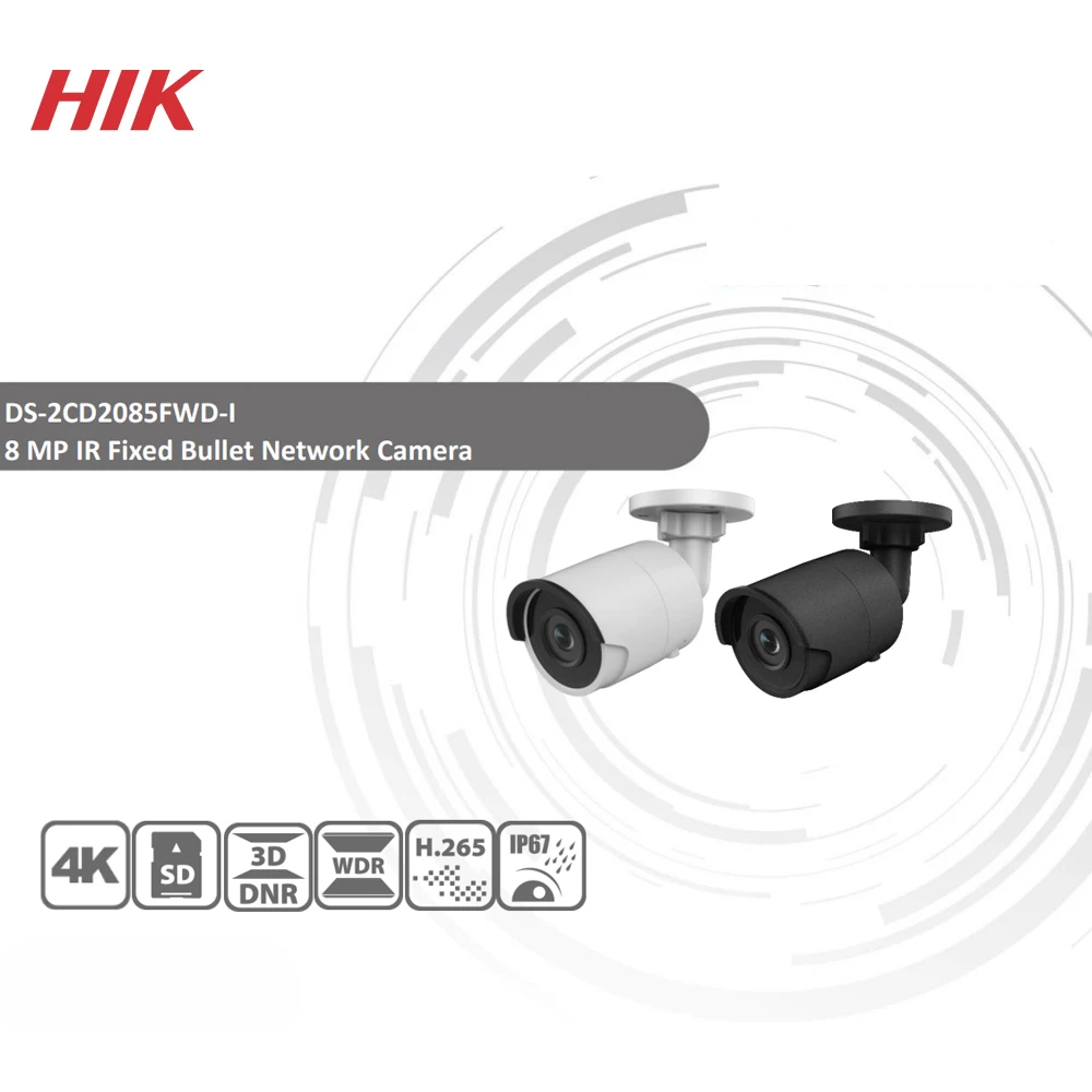Hikvision оригинальная 8MP ip-камера DS-2CD2085FWD-I цилиндрическая сетевая CCTV камера обновляемая POE WDR POE слот для карты SD