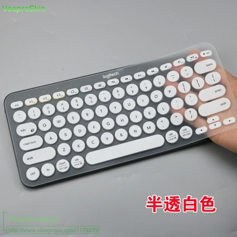 white Силиконовый чехол для клавиатуры защитная пленка для logitech K380 K 380 Bluetooth клавиатура мульти-устройство механическая защита кожи - Цвет: white