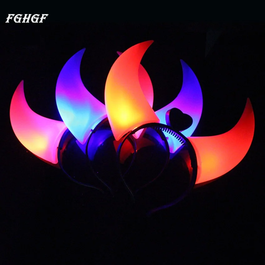 FGHGF 1 шт. Devil Horns светодиодный фонарик красочные костюмы на Хэллоуин вечерние