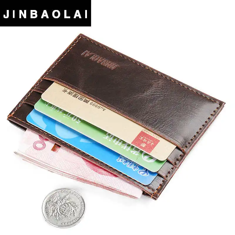 dark coffee Jinbaolai Винтаж Slim Mini из искусственной кожи держателя карты бумажник кошелек сумка Обложка книги Дело доллар цена держатель - Цвет: dark coffee