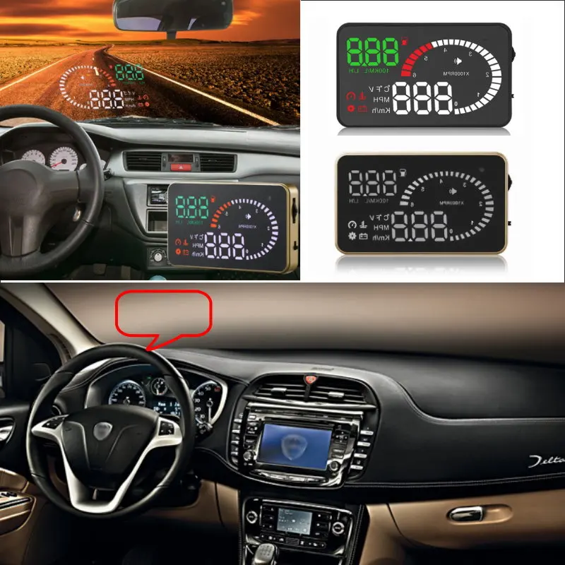 Автомобильный HUD Дисплей для Lancia Delta/Ypsilon/Musa/Lybra/Phedra/диссертационный автомобильный