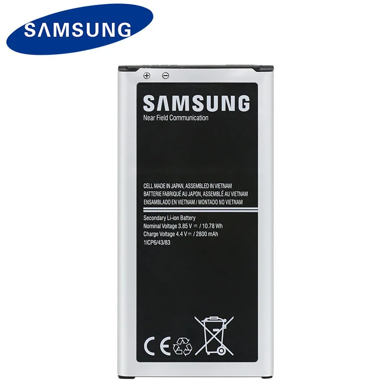 Оригинальный аккумулятор samsung для Galaxy S5 Neo G903F G903W G903FD G900 2800 мАч EB BG903BBE с NFC Сменный