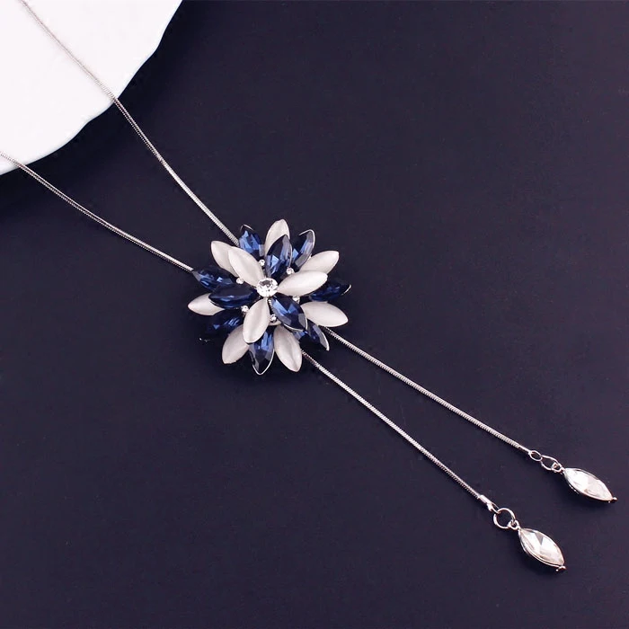 Женское Ожерелье цепочка с подвеской в виде цветка|chain necklace|sweater chainfemale accessories |