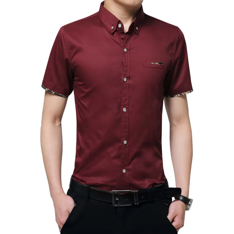 LEGEND PAUL Clothing Mens Short Sleeve Shirt 2017 Summer New Mandarin Collar Slim Fit Casual Men Clothes Size M-5XL | Мужская одежда