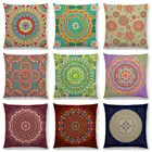 Декоративная подушка для дивана, с изображением мандалы и цветов, фантазийный цвет, декоративная подушка с кристаллами, домашний декор, горячая распродажа