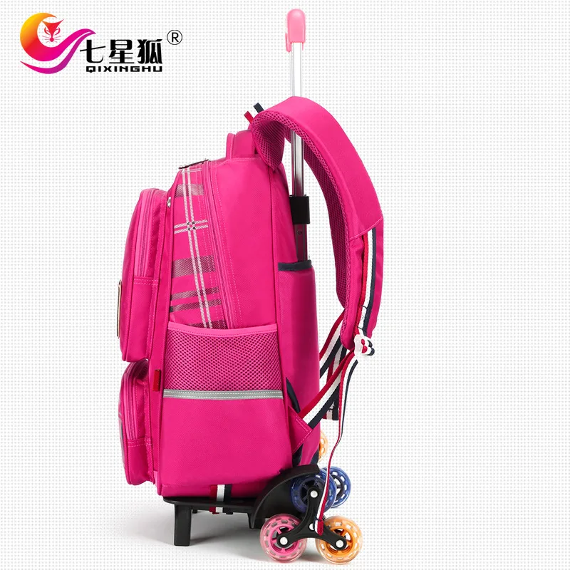 Trolley School Bags Kids Backpack With Wheel Stair Children's Schoolbags kids Wheeled Book Bag For boys girls Mochilas | Багаж и сумки