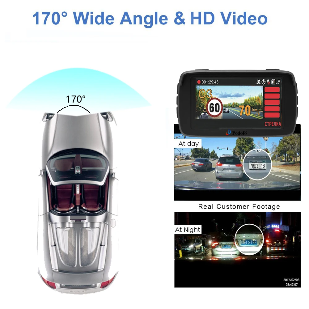 Авто FHD 1080P регистратор скорость Cam Анти радар Dash Автомобильный видеорегистратор