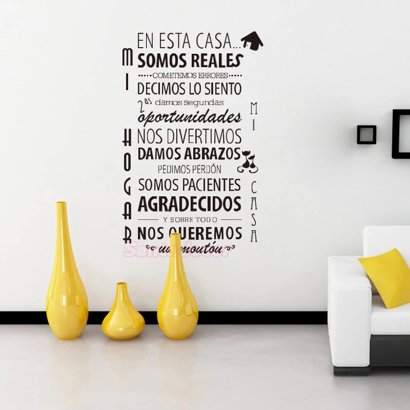 Spanish Quote House rules Vinyl Wall Sticker Removable Decal Mural Decor Living Room art Home Poster 44cm x 69cm | Дом и сад