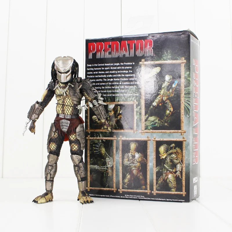 20 см NECA Alien VS. Игрушечная фигурка охотника джунглей Predaor хищник с черепом оружие