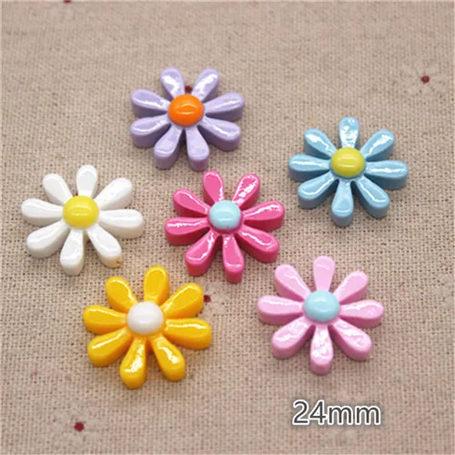 24mm 20pcs 19 мм/24 мм/29 мм полимерные Новые разноцветные восьмилепестковые цветы с плоским основанием Кабошон DIY ремесло/Ювелирные изделия/аксессуары для украшения телефона - Цвет: 24mm 20pcs