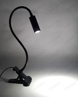 3w led clip on clamp table desk book reading lamp office study room night light onoff switch flexible pipe goose neck black