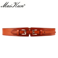 genuine leather vintage dress belts for women wide elastic double aigo simple down jacket waistbands brand design