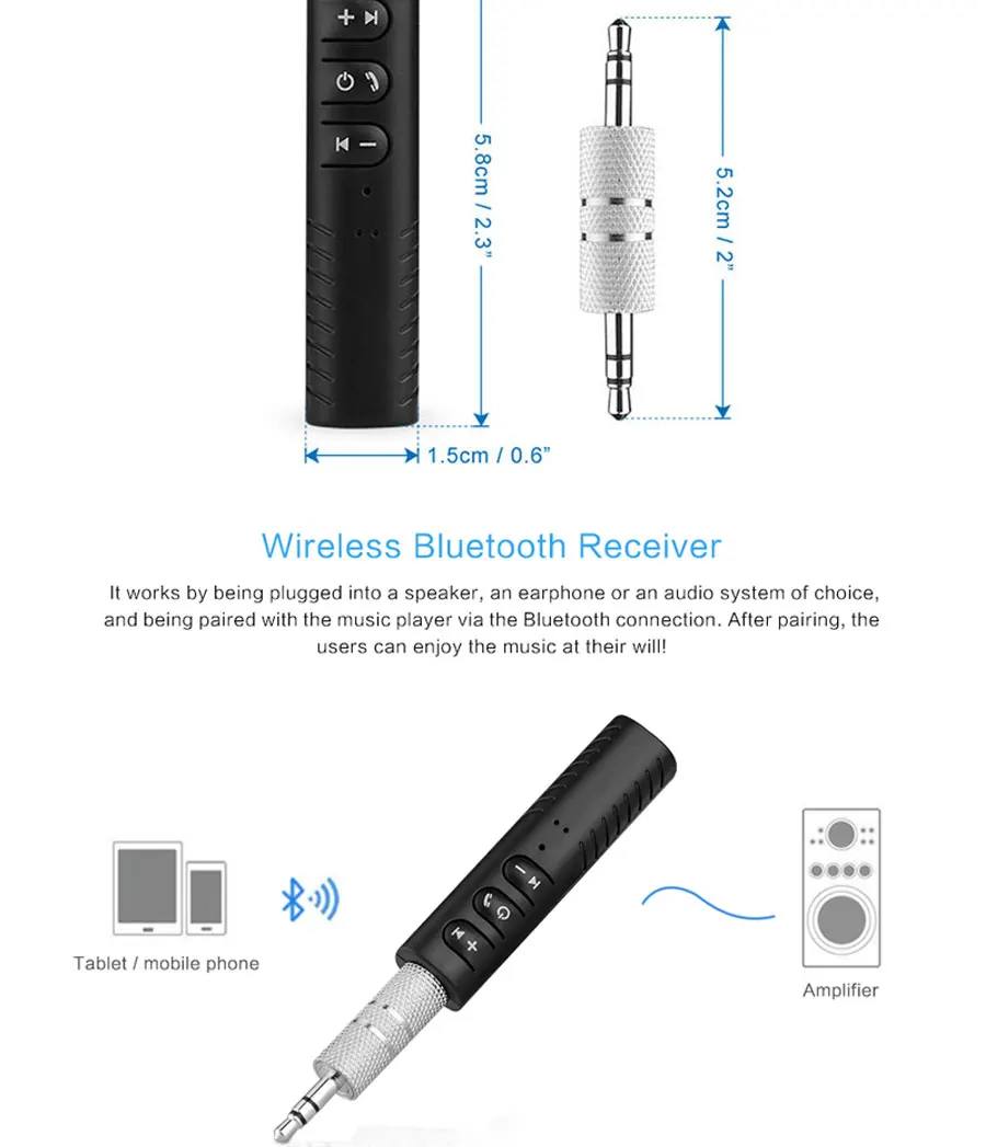 Автомобильный Bluetooth AUX 3,5 мм разъем Bluetooth аудио приемник микрофон Вызов Bluetooth адаптер 4,0 Автомобильный передатчик Авто музыкальные приемники