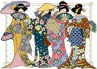 Вышивка крестиком 14 карат 16 карат 18 карат, Набор для вышивки крестиком сделай сам, 4 японских женщины