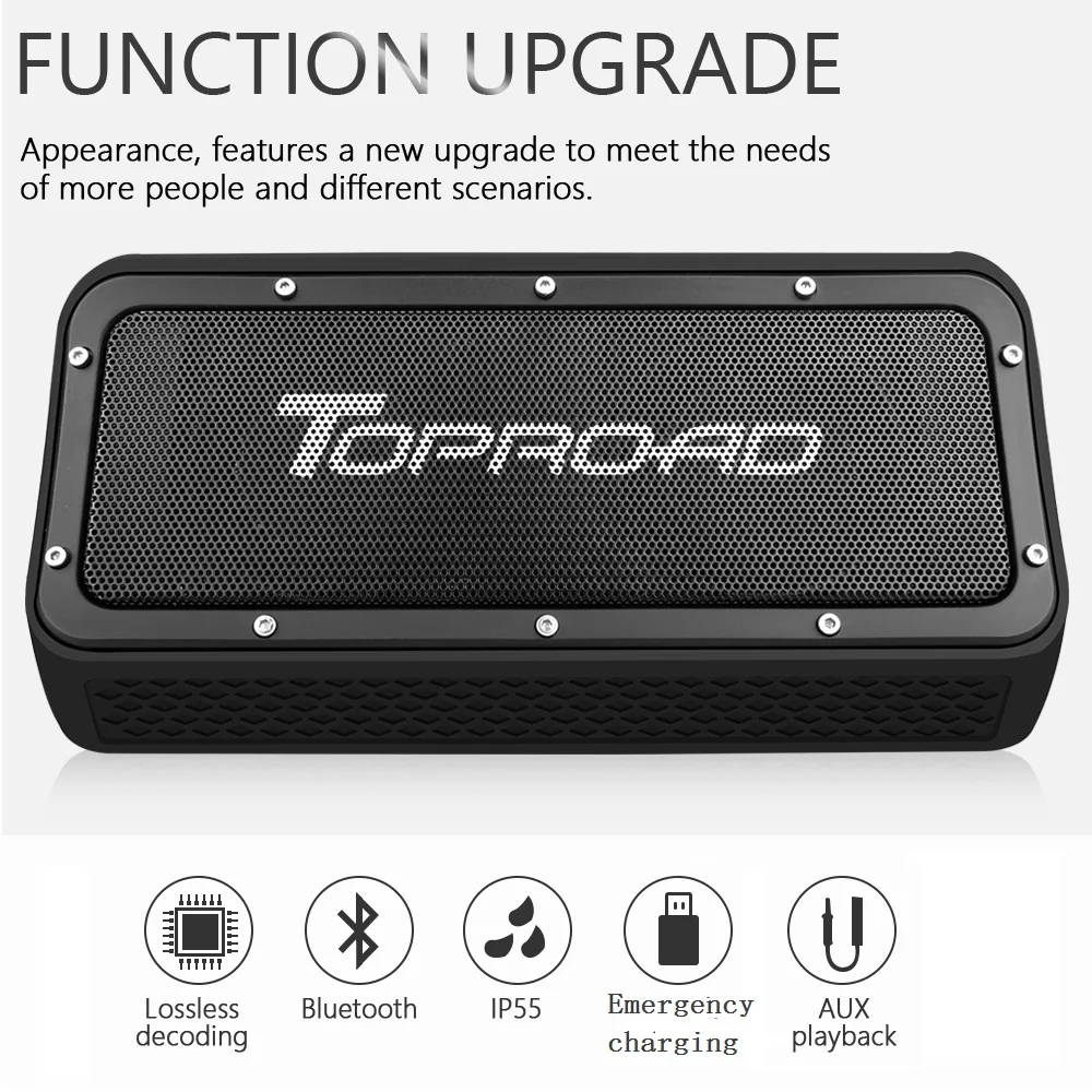 TOPROAD водонепроницаемый IP55 Bluetooth динамик 10 Вт Портативный Открытый Беспроводной