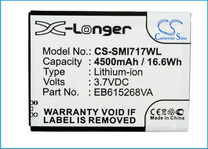 Аккумулятор Cameron Sino 4500 мАч EB615268VA EB615268VK EB615268VU Для Samsung Galaxy Note LTE SGH i717|4500mah battery|cameron