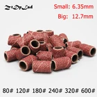 ZtDpLsd 100 шт. барабанный шлифовальный набор + 2 шт. полосы, хвостовик оправки вращающийся инструмент, сверло для ногтей, абразивный инструмент 6,35 12,7 мм, круг наждачной бумаги