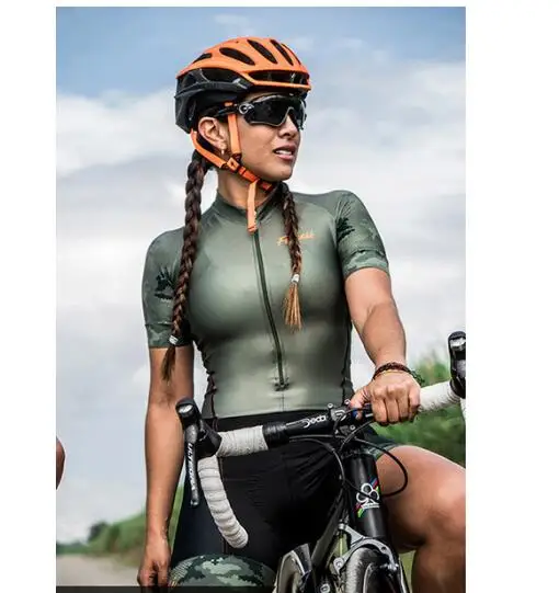Pro Team триатлонный костюм женский mtb Велоспорт шерстяной облегающий костюм комбинезон Велосипедное трико Ropa ciclismo набор розовый гель pad - Цвет: as picture