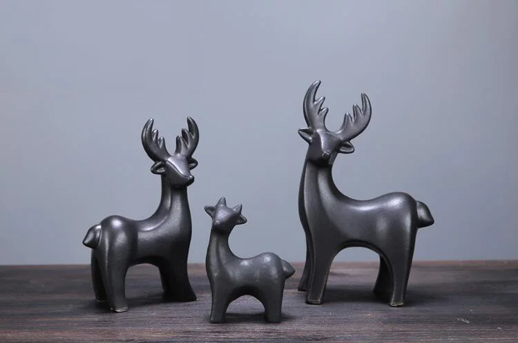 3 шт./компл. керамическая статуэтка животного декоративная статуя оленя