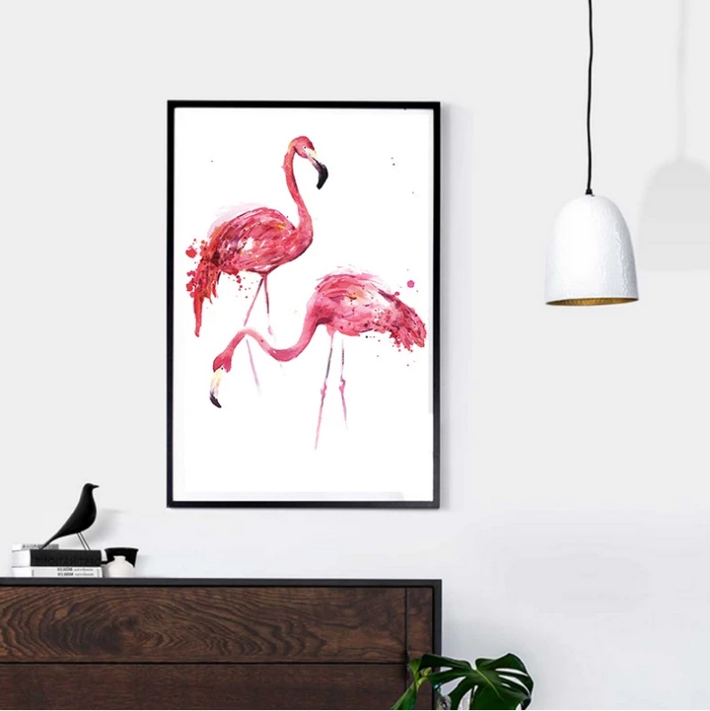 Ins Flamingo modular pictures painting by numbers on the wall Diy Oil drawing | Дом и сад