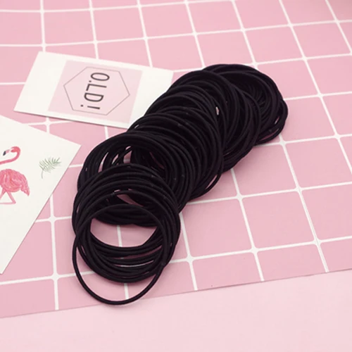 Black 100 шт./кор. высокие эластичные резинки Для женщин Простые Классические однотонные ботинки с острым носком Цвет повязка на голову Цвет Фул повязка на голову, модная одежда для девочек женские аксессуары для волос - Цвет: Black