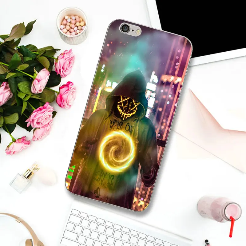 Мягкий силиконовый чехол с подсветкой капюшоном для парней iPhone 6 6S Plus 7 4 дюйма 5