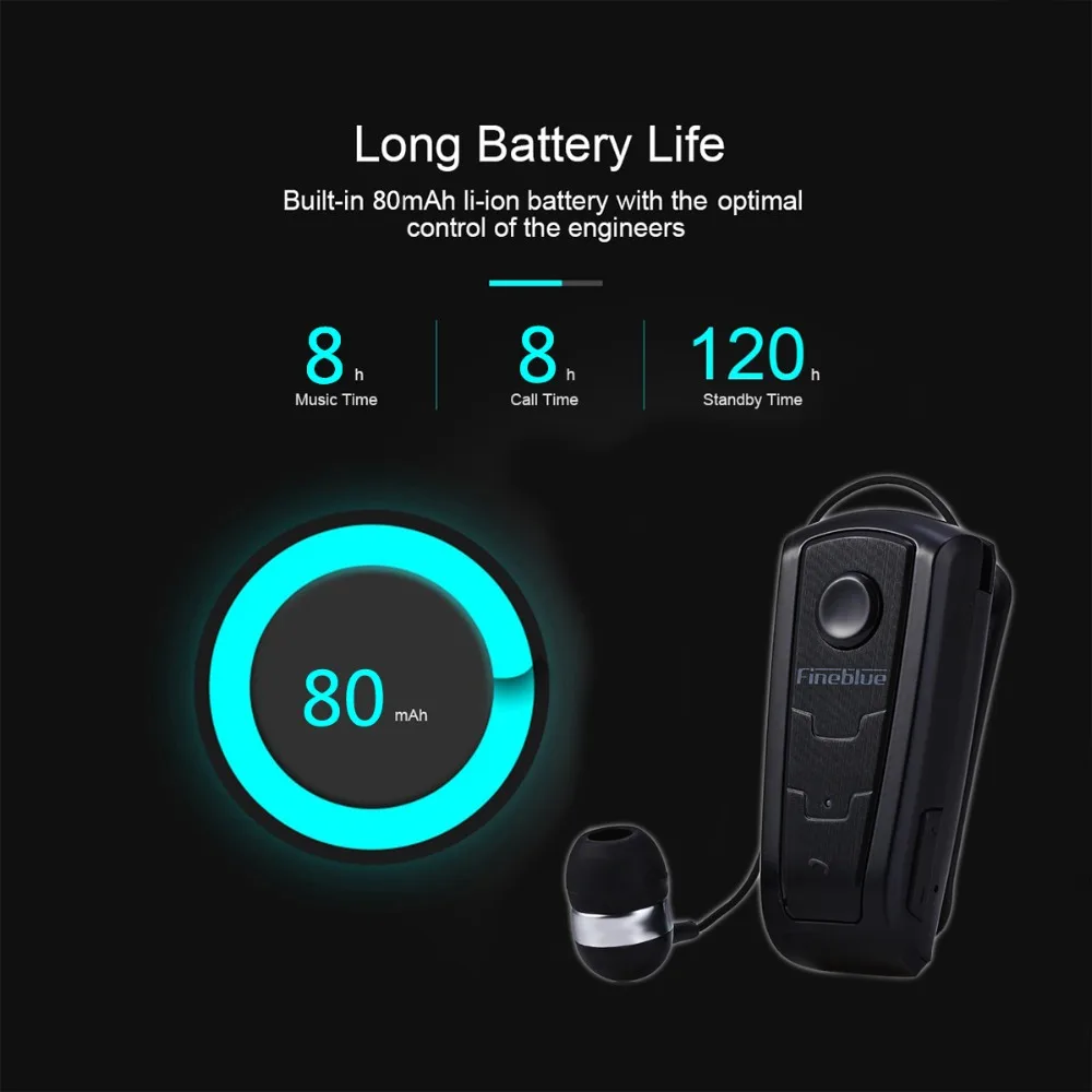 Настоящие Fineblue F910 Беспроводные Bluetooth V4.0 гарнитура громкой связи Мини Портативный вибрирующий оповещение износа вставной наушник для телефона