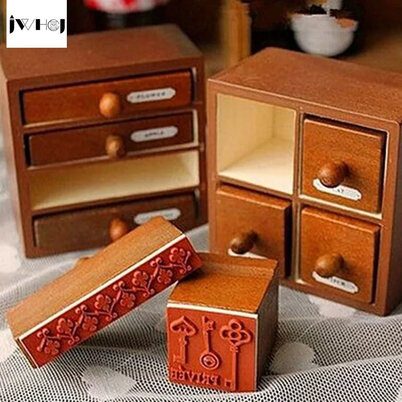 Деревянный резиновый штамп в ретро-стиле 4 шт./компл. ручная работа наклейки для