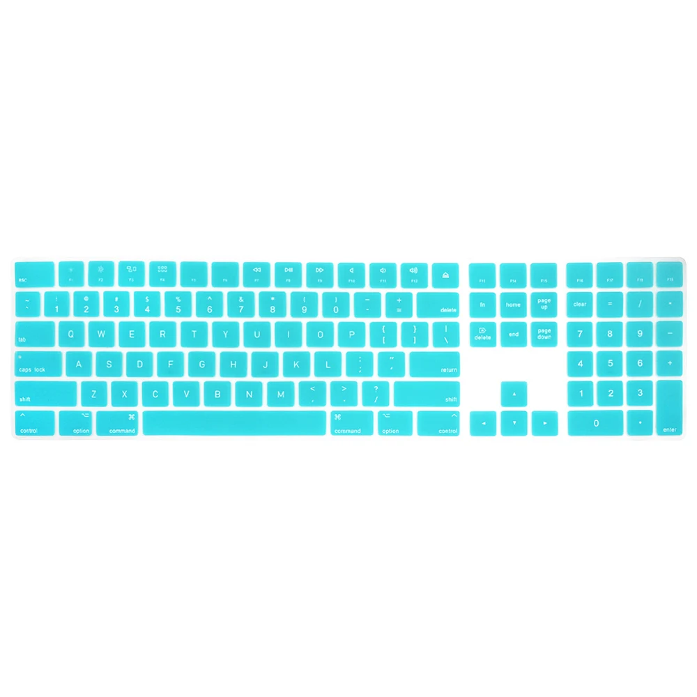 Aqua Blue HRH силиконовый чехол для клавиатуры, защитная клавиатура для Apple Magic Keyboard с цифровой клавиатурой A1843 MQ052LL/A, выпущена в году - Цвет: Aqua Blue
