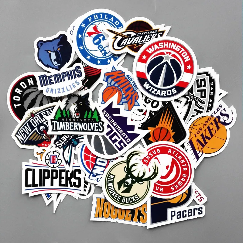 30 шт./партия, наклейки с логотипом NBA Club, водонепроницаемая наклейка на солнцезащитный экран для автомобильного ноутбука, багажник, скейтборд, гитара, наклейка с велосипедом на стену, автостайлинг