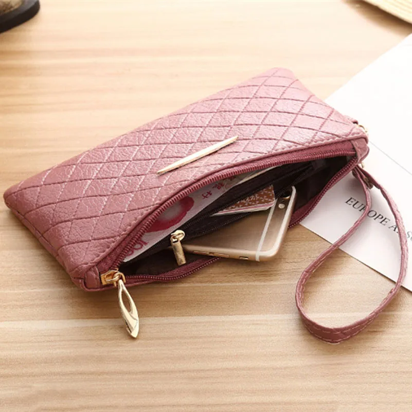 Модный длинный Дамский кошелек из мягкой искусственной кожи клатч на молнии для