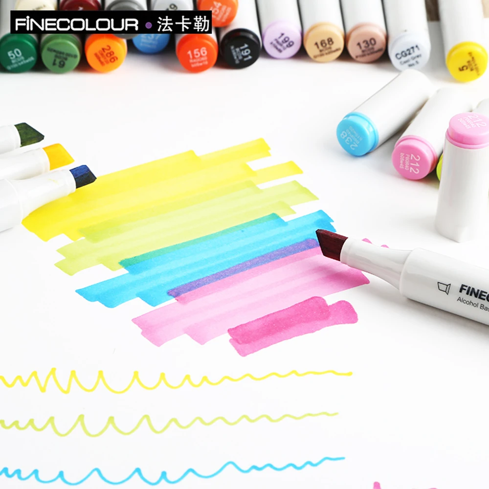Finecolour 30/40/50/60/160 комплект яркие и профессиональный эскиз постоянного художественный Маркер для белой доски для маркеры манги для рисования