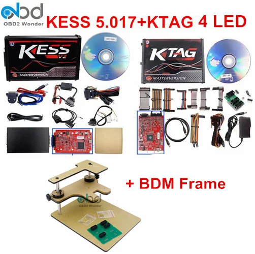 Красный KESS V2 V5.017 V2.47 KTAG K TAG 7,020 V2.25 ECU чип Тюнинг инструмент мастер KESS 5,017 онлайн управление ECM титановые WinOLS - Цвет: Ktag KESS BDM Frame