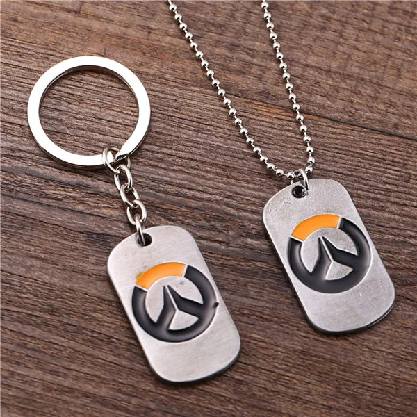 ORNAPEADIA Лидер продаж для игры OW внешние украшения Overwatch НОВАЯ ЦЕПОЧКА брелка и ожерелье кулон набор - Окраска металла: Покрытие антикварным серебром
