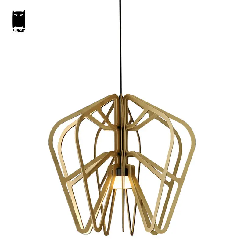 Золотая алюминиевая подвесная осветительная арматура серии Exo Современная