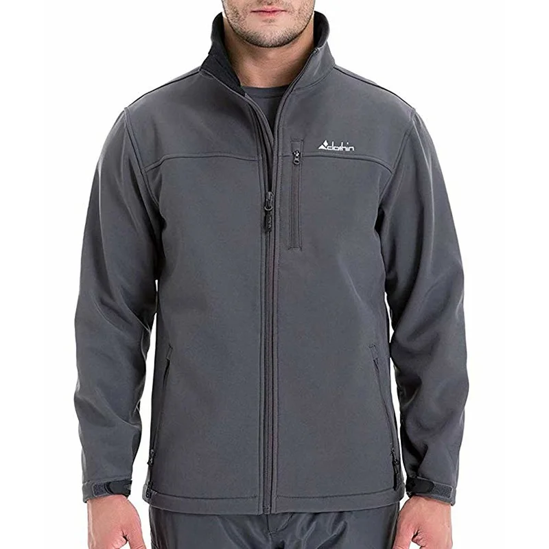 GREY (US SIZE) Мужская Флисовая Куртка на флисовой подкладке для путешествий, Повседневная лыжная куртка, ветронепроницаемая водонепроницаемая куртка C83209M@ обычный и американский размер - Цвет: GREY (US SIZE)
