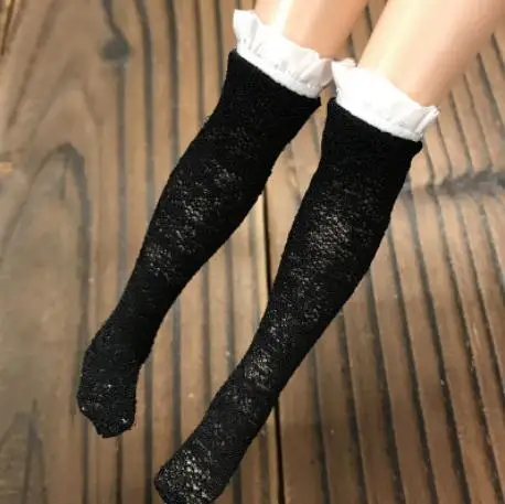 black 1 пара милых кукла 1/6 носков для Blyth, Licca, Azone, Momoko, куклы-Барби чулок Одежда аксессуары Игрушки для девочек - Цвет: black